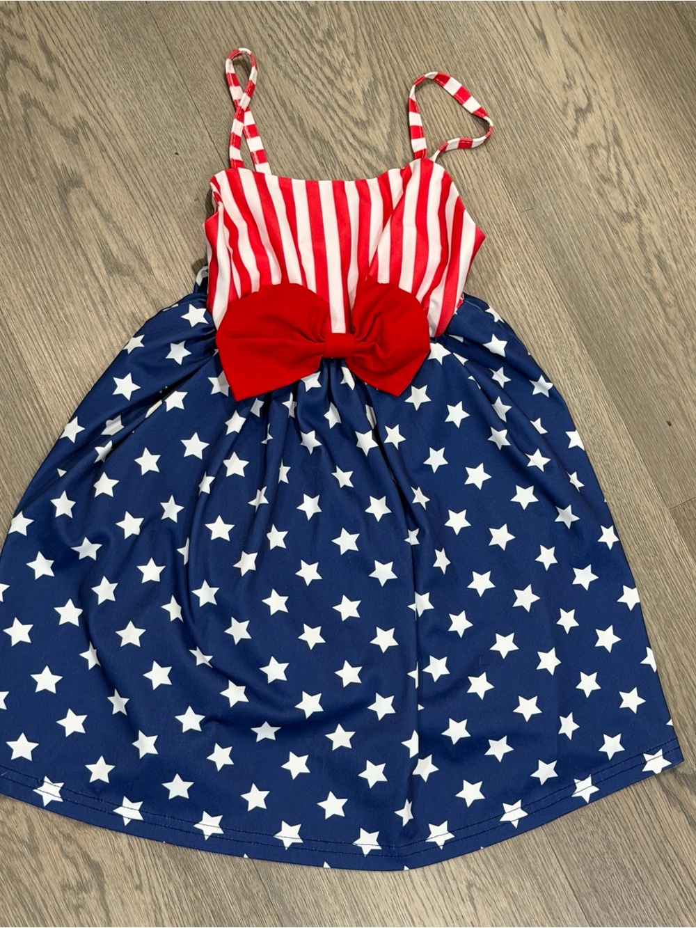 Girls Dress American Flag Red White Blue Summer Clothes Stars & Stripes Sz 4-5 Y